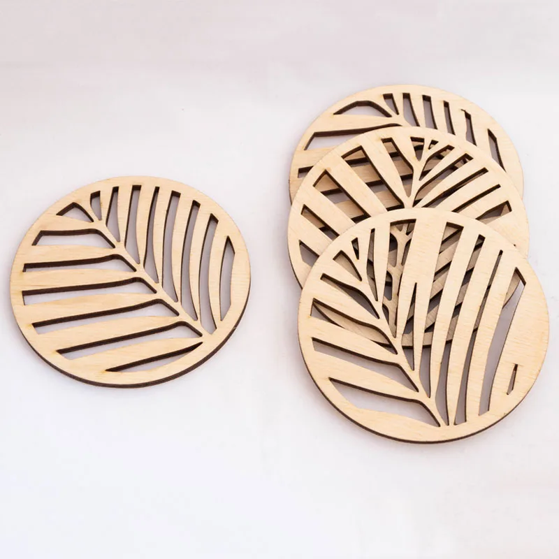 

Wood Thermal Insulation Antiskid Palm leaf Coaster Home Decorations Tea Table Pads,housewarming gift