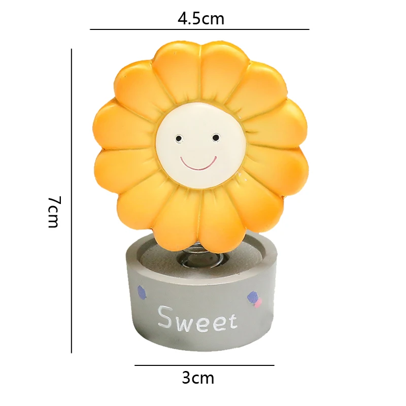 Car Shaking Head Sunflower Decoration Cute Sun Flowers Shake Head Ornament Car Interior Accessories Tabletop Gift Collection Toy 6
