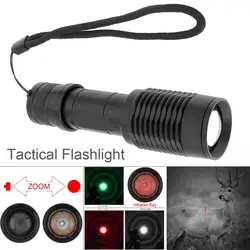 E7 4000 lumens White Red Green Infrared Light Zoomable LED Light 850nm LED Range Radiation Flashlight for Hunting and Fishing