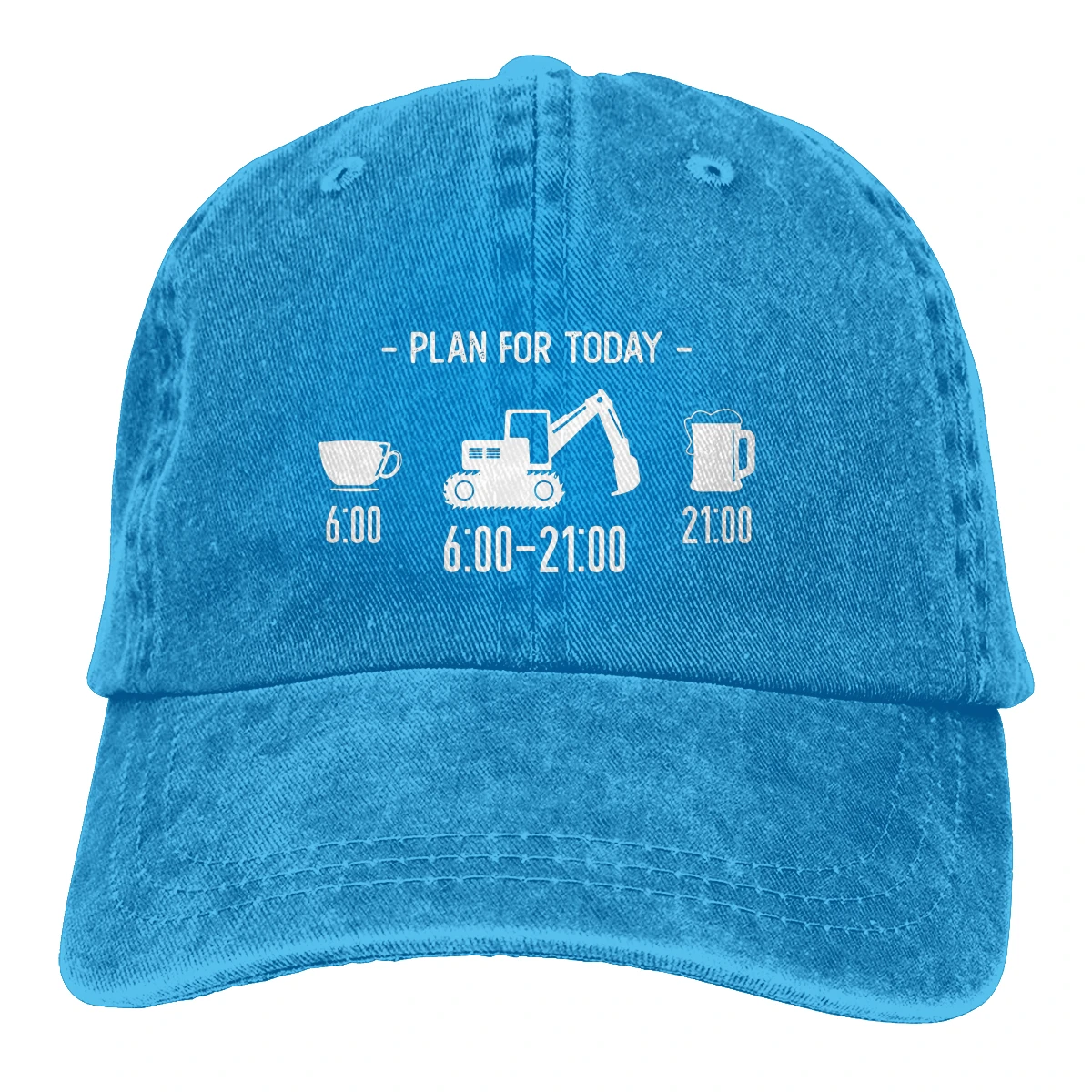 Adjustable Solid Color Baseball Cap Excavator Operator Washed Cotton Plan For Today Funny Daily Sports Woman Hat