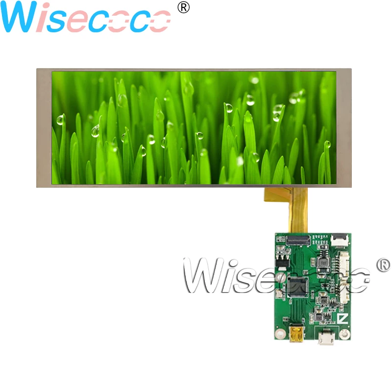 

6.86" IPS LCD Display Wisecoco 1280*480 Screen Stretched Bar Panel Strip 500cd Brightness with 40PIN MIPI Driver Board Devterm