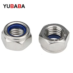 50/30/10pcs DIN985 M2 M2.5 M3 M4 M5 M6 M8 M10 M12  Stainless Steel Self-locking Nut Nylon Lock Nut Locknut Slip Nylon Hex Nut