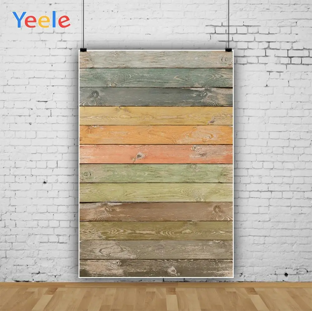 Yeele 나무 널빤지 보드 질감 비닐 나무 아기 신생아 사진 배경막, 사진 배경 포토콜 사진 스튜디오