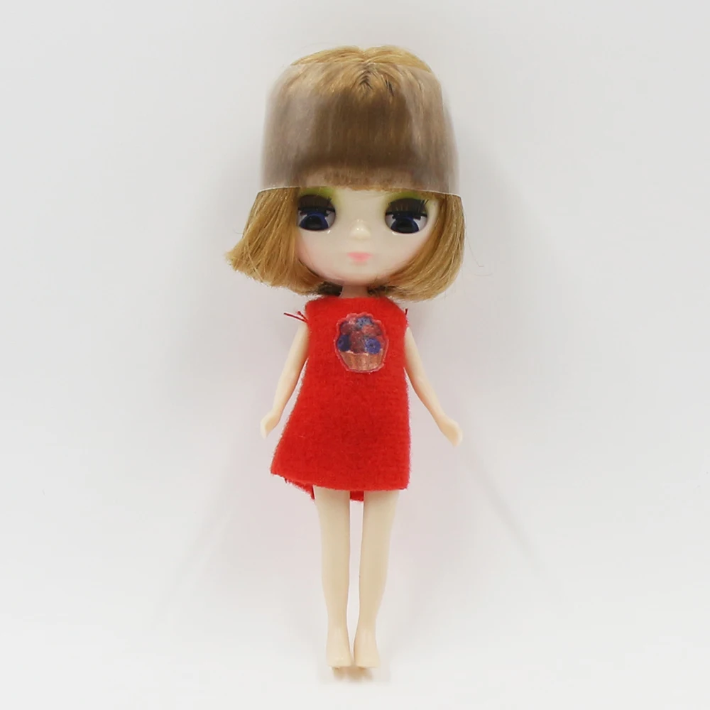 ICY DBS Blyth Mini muñeca 10CM cuerpo Normal DIY juguete lindo DOlls para niñas vestido aleatorio