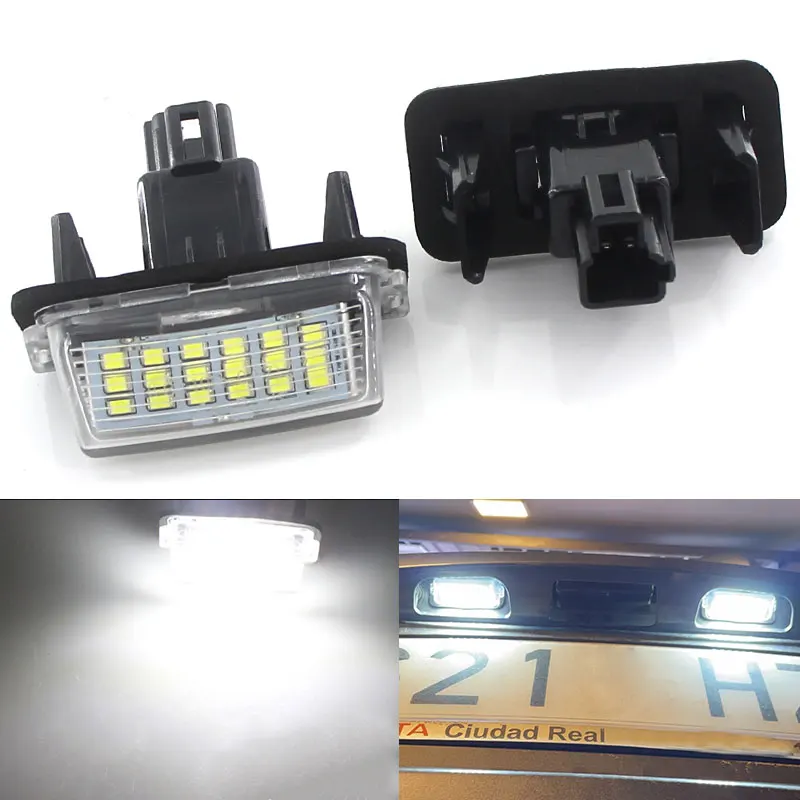 2PCS Error Free LED License Plate Light For Toyota Avensis Yaris Ractis Camry Corolla Prius Verso S Vitz Levin Esquire Prius C