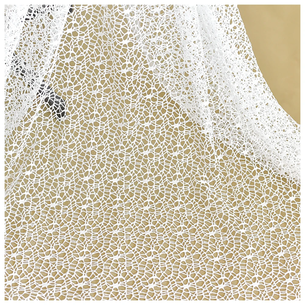 1 Meter Hollowed-out Dishevelled Embroidered Lace Fabric Ivory Bridal Wedding Dress Skirt Sewing 150CM 59\