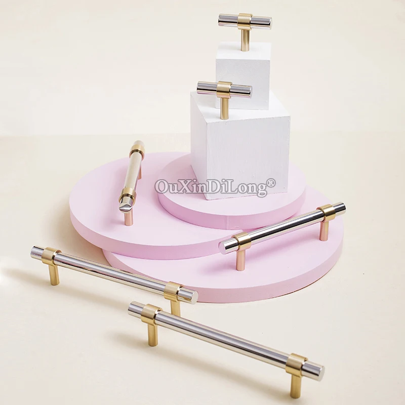 

Luxury European 10PCS Brass + Stainless Steel Cabinet Door Handles Cupboard Wardrobe Drawer Kitchen Shoe Cabinet Pulls Handles