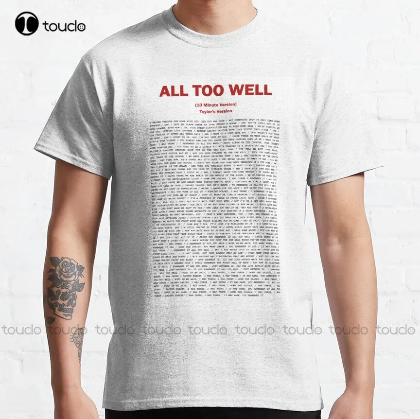 

All Too Well Lyrics- Version-Ten Minute Version Classic T-Shirt Shirts For Teens Girls Custom Aldult Teen Unisex Xs-5Xl