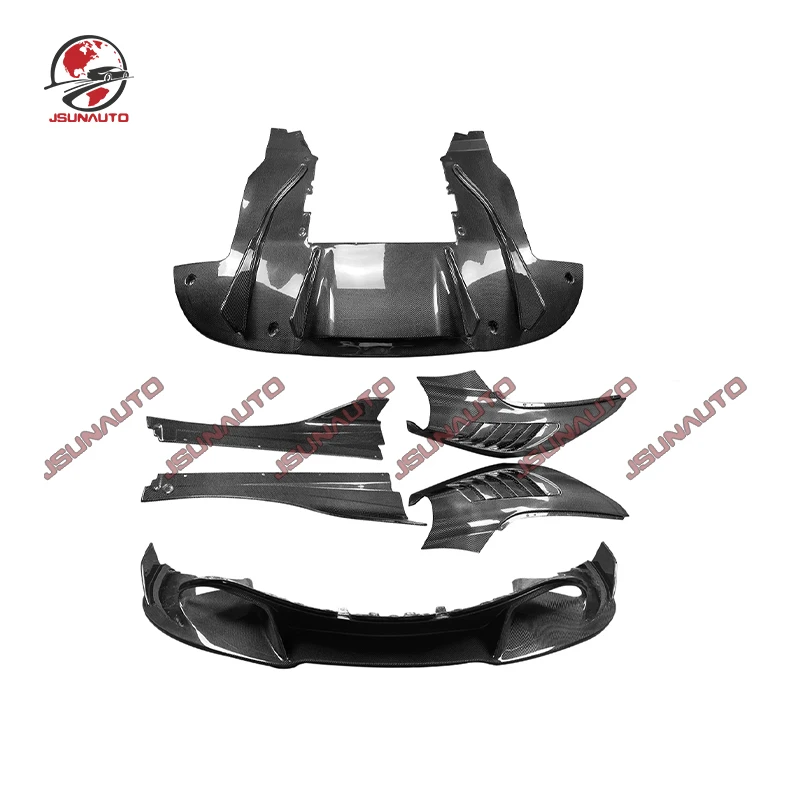 For 720s VRS Style Body Kit Caron Fiber Front Bumper Lip Side Skirt Rear Diffuser For McLaren Carbon V Style Side Air Vent Cover