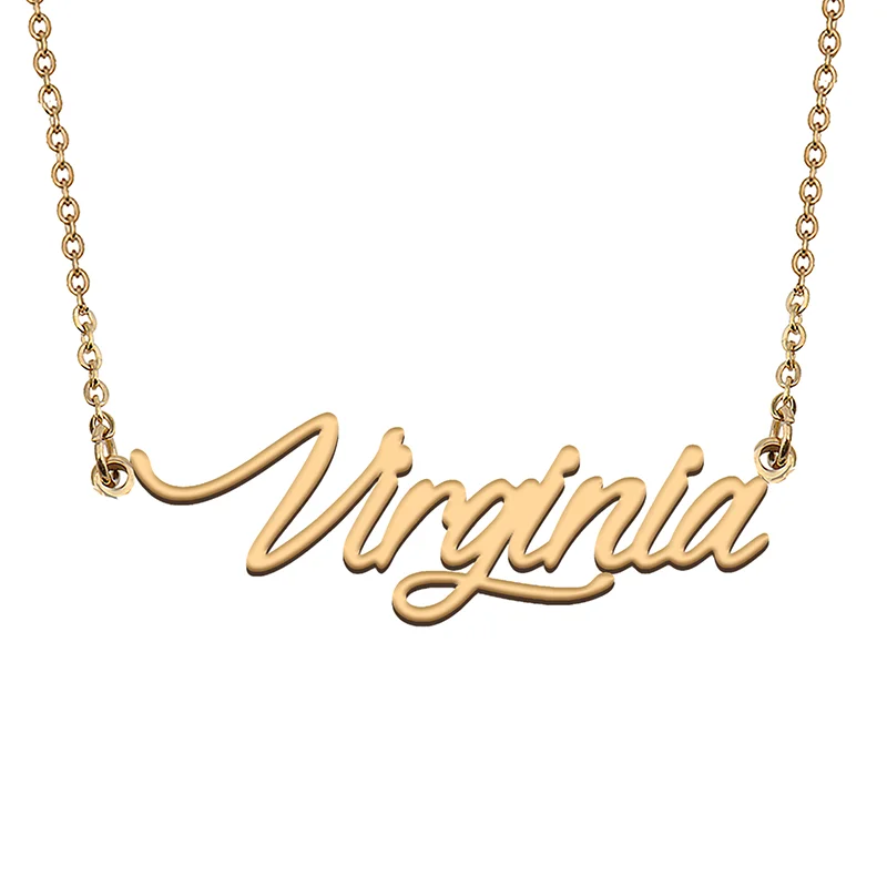 Virginia Custom Name Necklace Customized Pendant Choker Personalized Jewelry Gift for Women Girls Friend Christmas Present