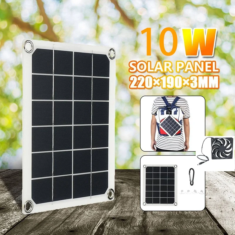 

Solar Panel Exhaust Fan, 5V10W Waterproof Solar Exhaust Fan, Portable Exhaust Fan for RVs, Greenhouses, Pet Houses