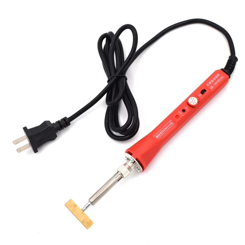 80W 100W Soldering Iron T Heads Copper With Hot Press Strip Internal Heating Welding Welder Household Repair Pyrography Tool