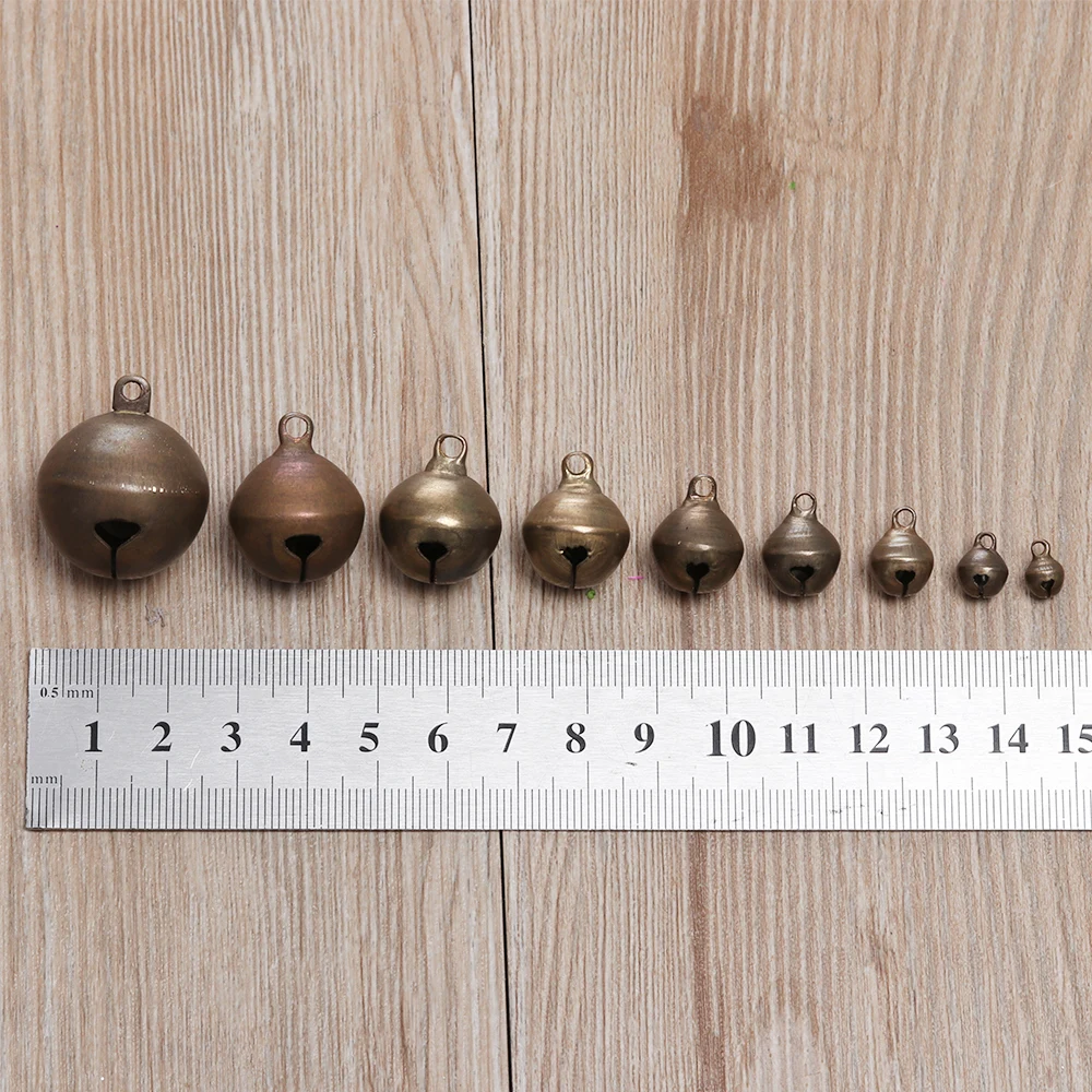 10PCS retrò campana di bronzo fatta a mano piccolo rame Jingle campane collana braccialetto che fa strumenti Campanula accessorio decorazioni per la casa artigianato