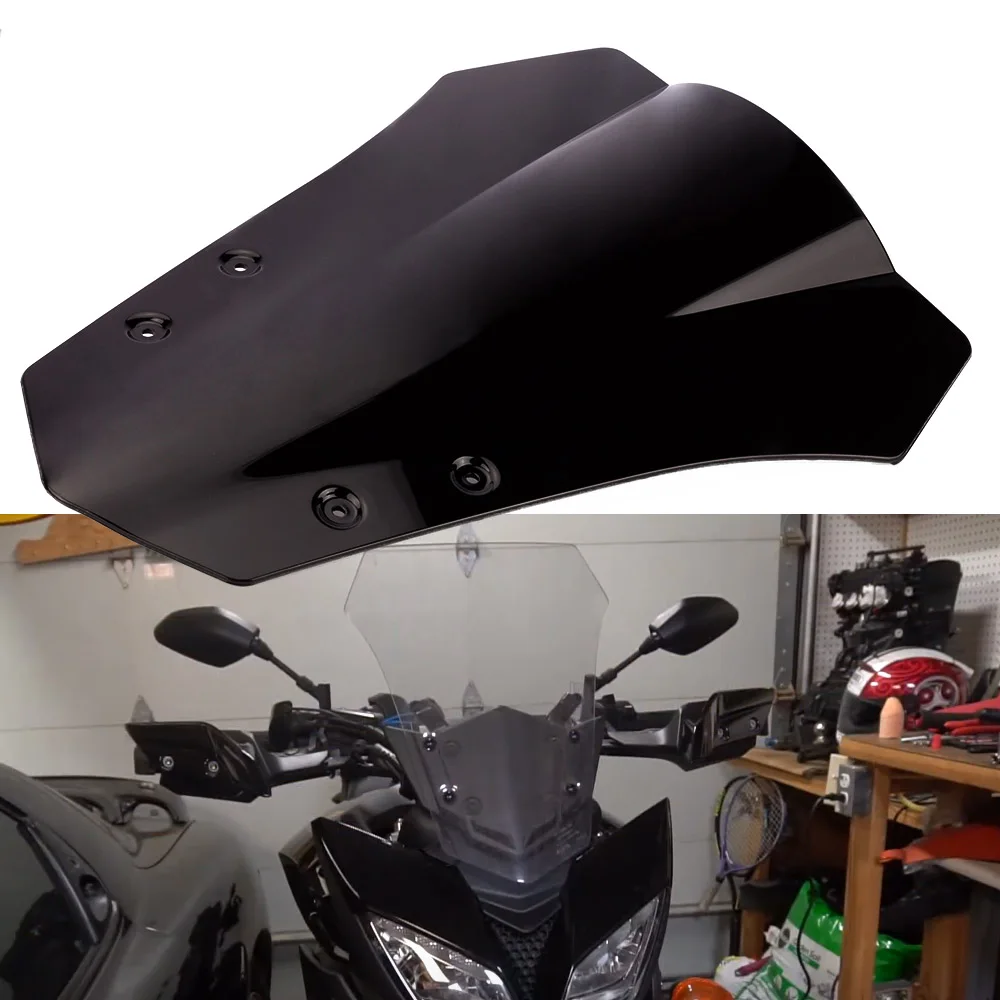 

Motorcycle Double Bubble Windshield WindScreen Screen For YAMAHA MT09 FJ09 Tracer 2015 2016 2017 MT-09 FJ-09 MT FJ 09