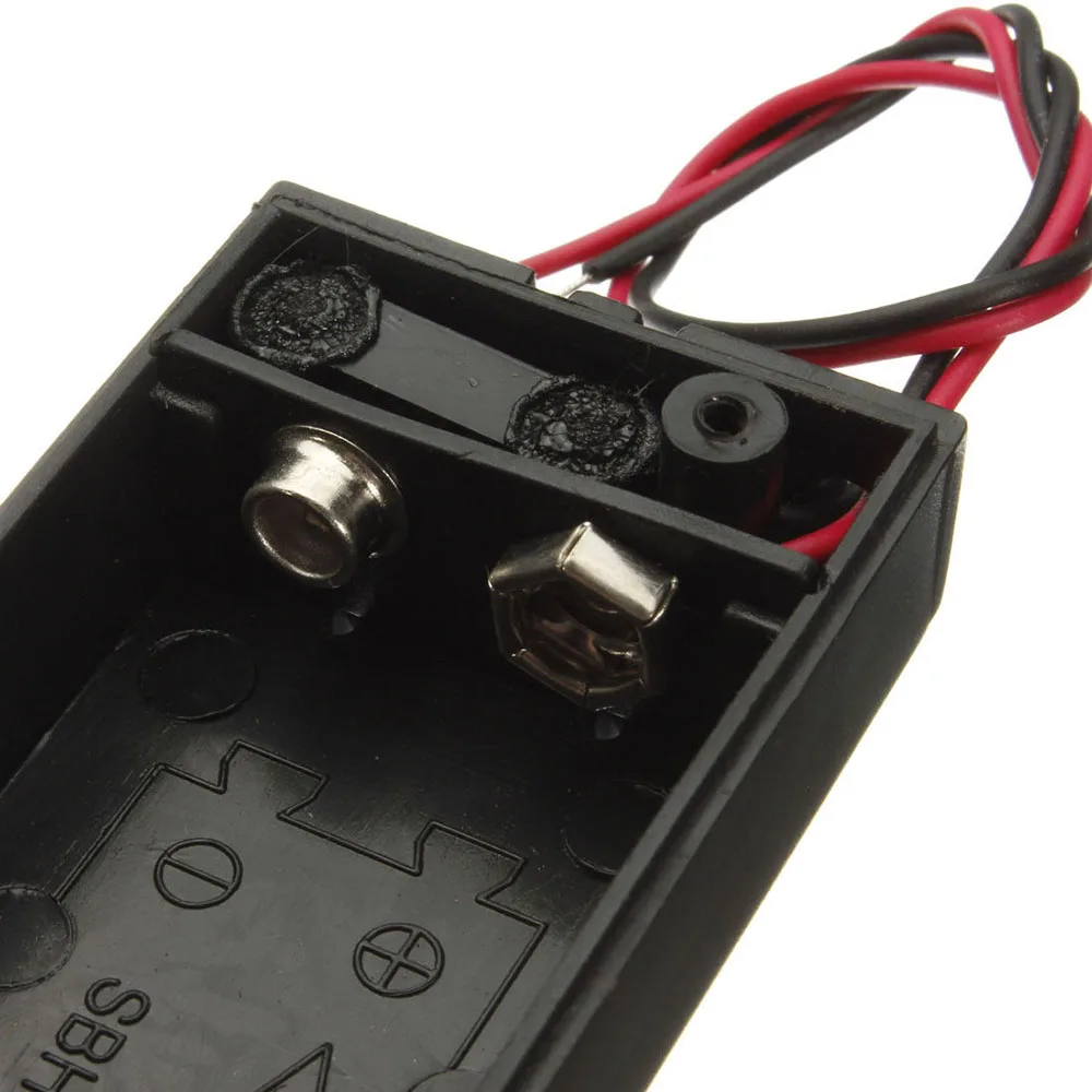 2020 New 1pc 9 Volt Box Pack Power Toggle Black 9V Battery Holder with ON/OFF Switch Power Bank Case корпус