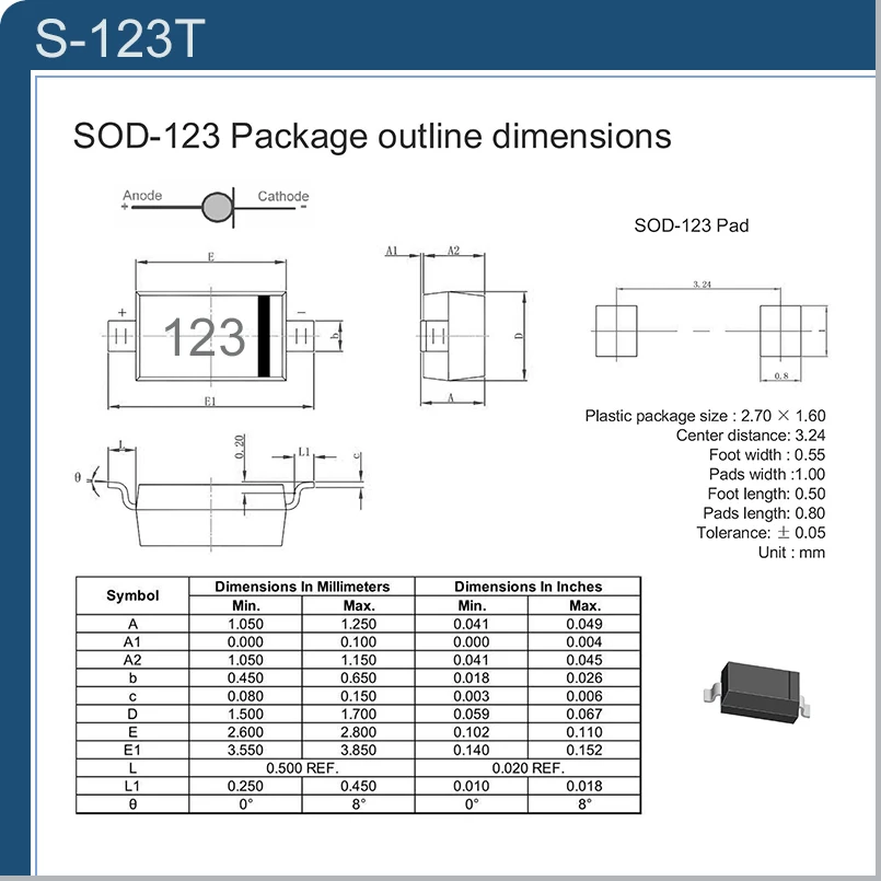 5PCS CRD Diode S-123T 12.0mA SMD SOD-123 Current Regulative Diode New It can be applied to LED power supply and sensors