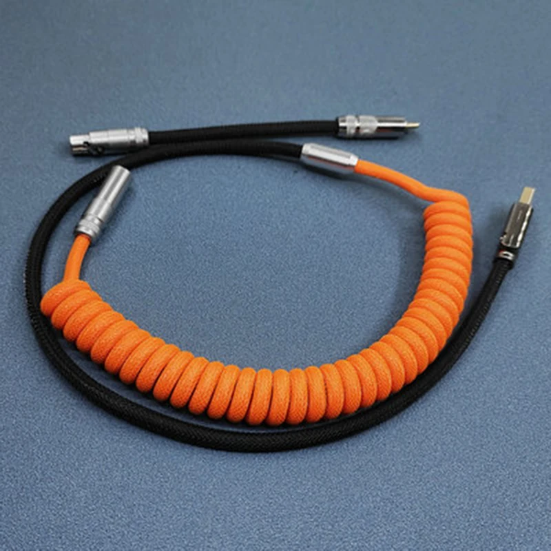 Customized Handmade DIY Detachable Coiled Cable Keyboard Type-C Mini Mirco to USB Connector For Mechanical Keyboard