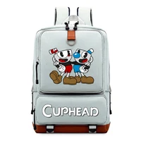 Mochila Cuphead Game Mugman, Mochila escolar para niños y niñas, mochilas de viaje diarias, Mochila para ordenador portátil de gran capacidad
