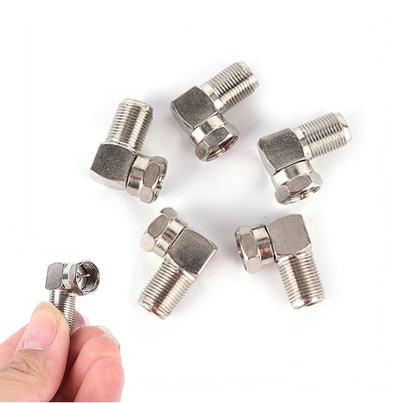 5ชิ้น/ล็อตProfessionalมุมขวา90องศาCoaxial Connectorกันน้ำการเชื่อมต่อFชายไปFหญิงอะแดปเตอร์RG6 RG5