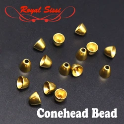 Royal Sissi 20pcs medium size fly tying brass conehead beads tube fly 4# wooly bugger streamer fly head bead fly tying materials