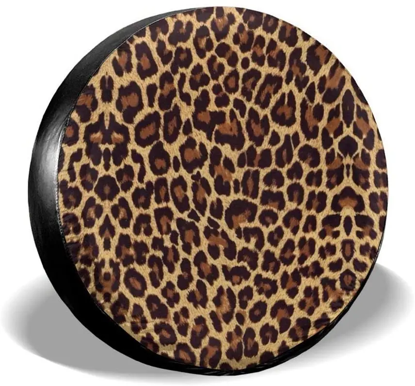 

Leopard Print Spare Tire Cover Waterproof Dust-Proof UV Sun Wheel Tire Cover Fit for Car,Trailer,