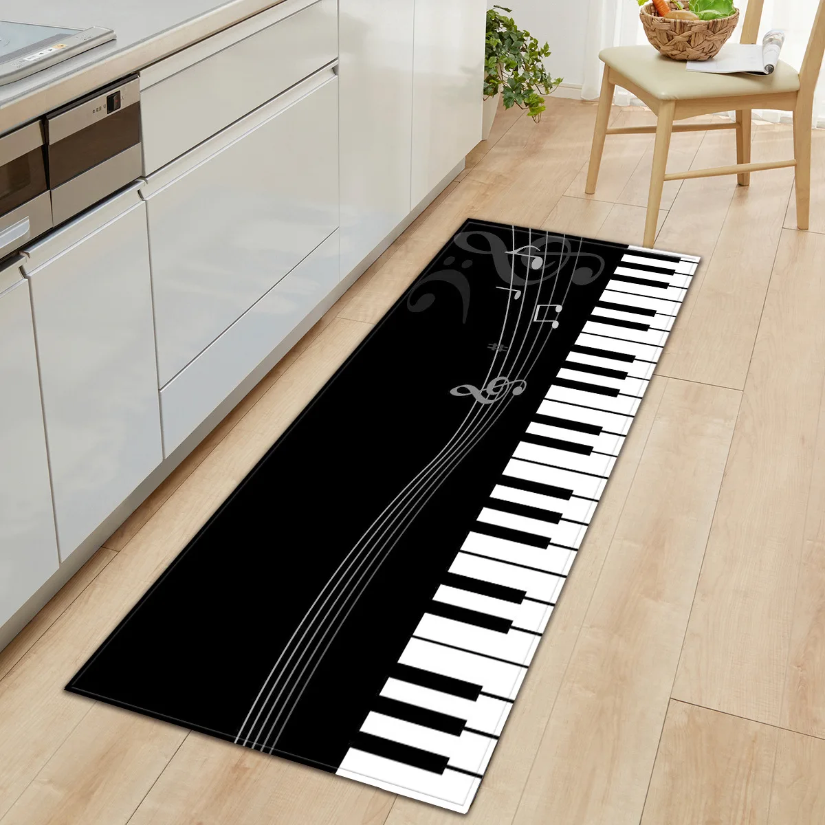 

Retro Piano and Wood Grain Flannel Area Rug Floor Mat Bath Rugs Anti-slip Kitchen Mats Livingroom Carpet Outdoor Rugs