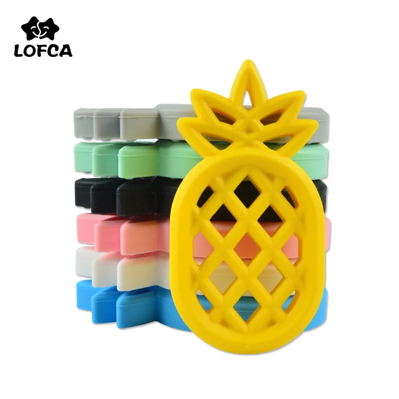 

LOFCA Pineapple Baby Silicone Teether Food Grade Silicone BPA Free Baby Shower Gifts Cartoon Fruit BPA Free beads
