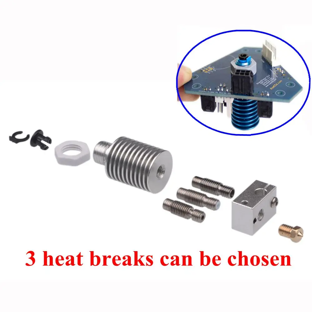 

v6 hotend remote Bowen print V6 Threaded HeatSink J-head Hotend heater block heat break for HOTEND for PT100 titan extruder