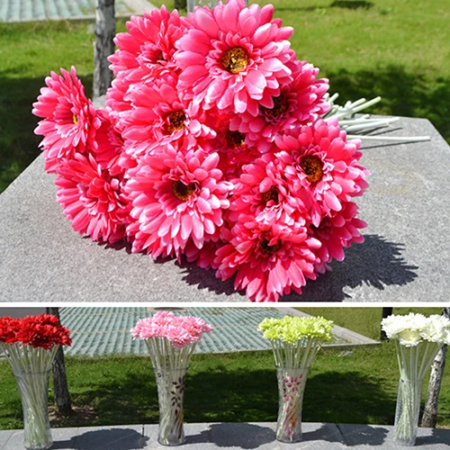 HOT SALES!!!  1 Pc/1 Head Artificial Silk Gerbera Daisyed Flower Wedding Party Bouquet Home Garden Decor Wholesale Dropshipping