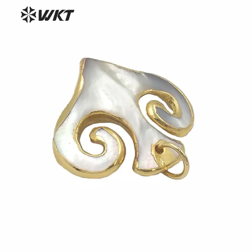 WT-JP230 Women Charming DIY Jewelry Accessory Boat Anchor Pendants Unique Design Gold Electro Plated Arrow Shape Shell