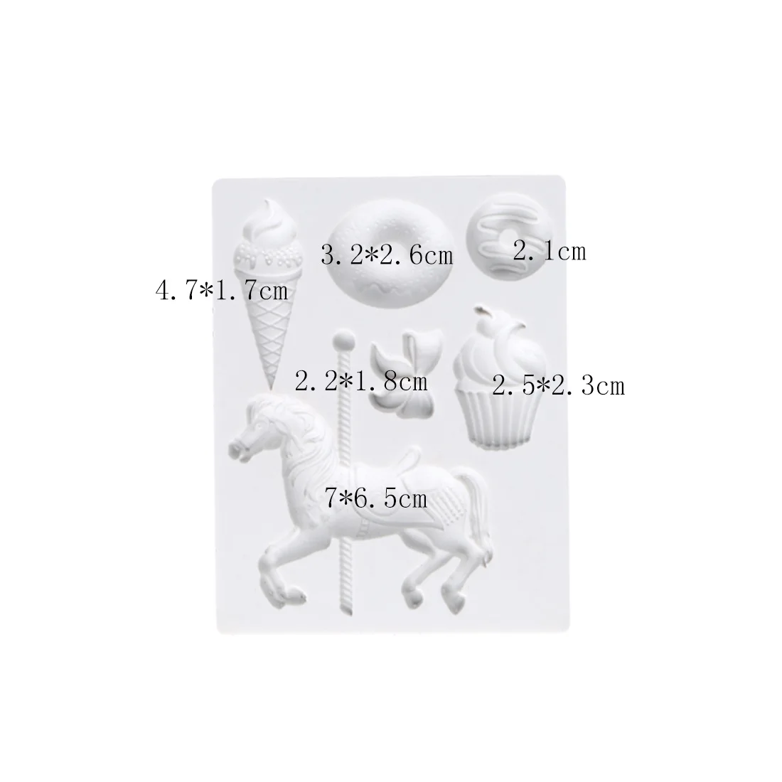 Trojan Ice Cream Baby Meal Fondant Moulds Carousel Horse Cake Decoration Silicone Mold Chocolate Diy Baking Tools k924