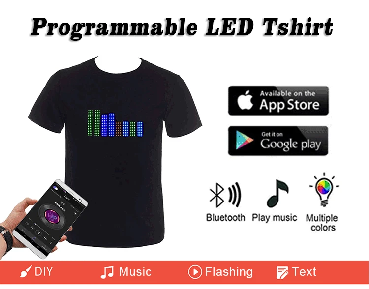 LED T-shirt With Scrooling Display LED Scrooling Message T shirt LED Display T Shirt