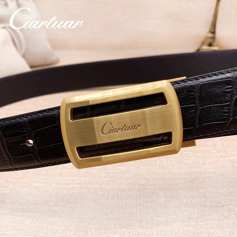 2023 ciartuar official store new design belt high quality for men genuine leather first layer luxry buckle free shipping