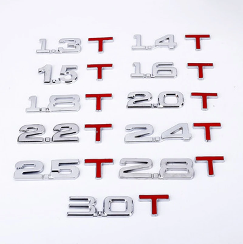 

3D metal 3D 1.4 1.5 1.6 1.8 2.0 2.2 2.4 2.5 2.8 3.0 T logo car trunk logo tail decoration car displacement metal labeling
