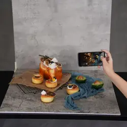 60x60cm Double-Sided Photography Backdrop + Bracket Hard Background Board Wooden Cement 3D Texture Photography Studio Acessorios
