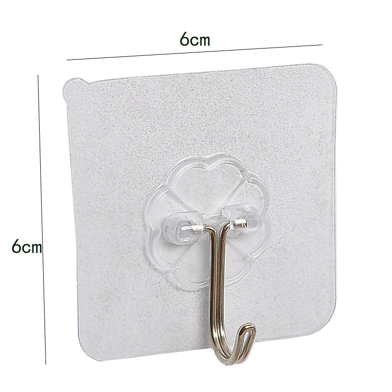 

Nano Seamless Hook Strong Invisible Waterproof Sucker Hook Multifunction Transparent Wall Hanger Hooks For Kitchen Bathroom