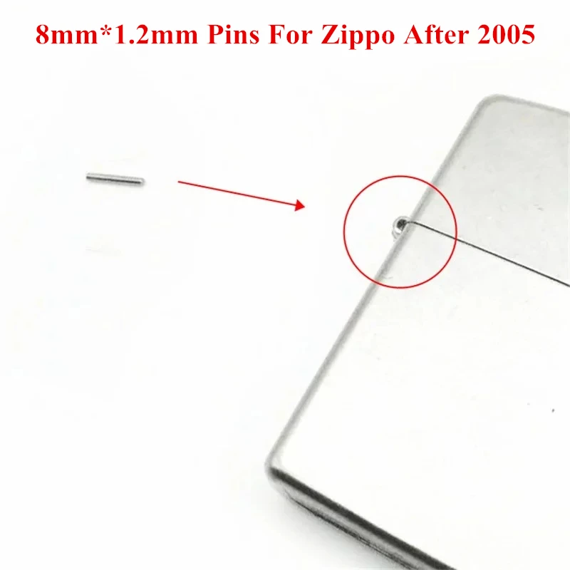 10pcs/Lot 8*1.2mm & 9*1.2mm Universal Replacement Stainless Steel Hinge Pins For Zippo Kerosene Petrol Lighter Repair Accessory