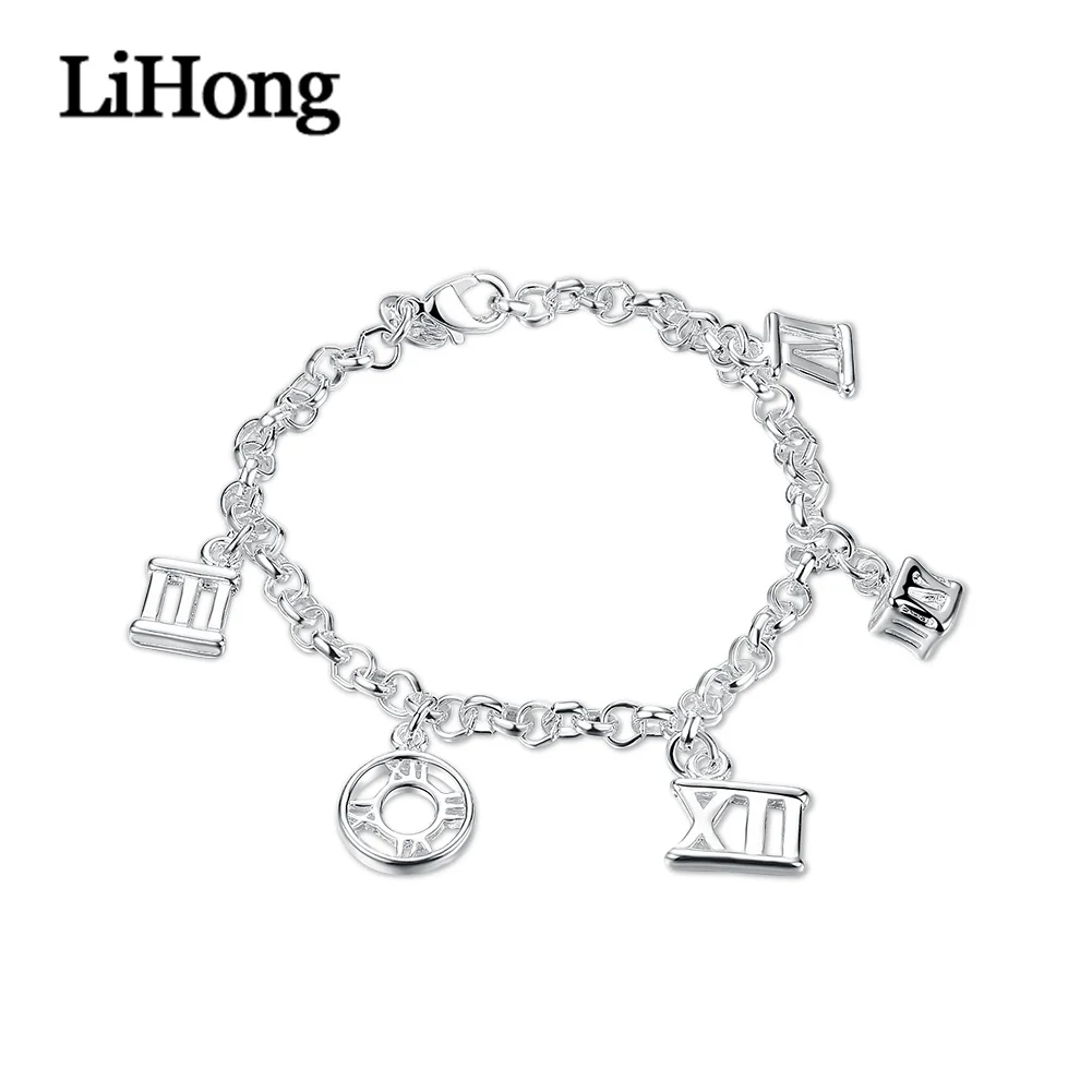 New Style 925 Sterling Silver Five Roman Numeral Bracelet Jewelry Bracelet For Feminine Charm Engagement Party Wedding Fashion J