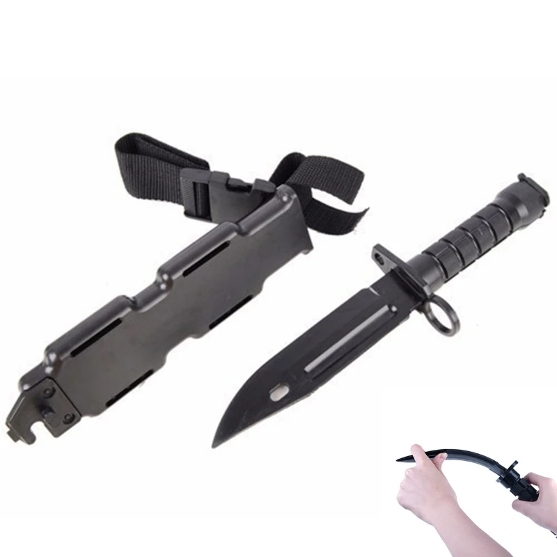 Cuchillo de goma seguro 1: 1 para entusiastas del entrenamiento militar, espada de juguete CS Cosplay, accesorios de primera sangre, modelo de Dagger M89C