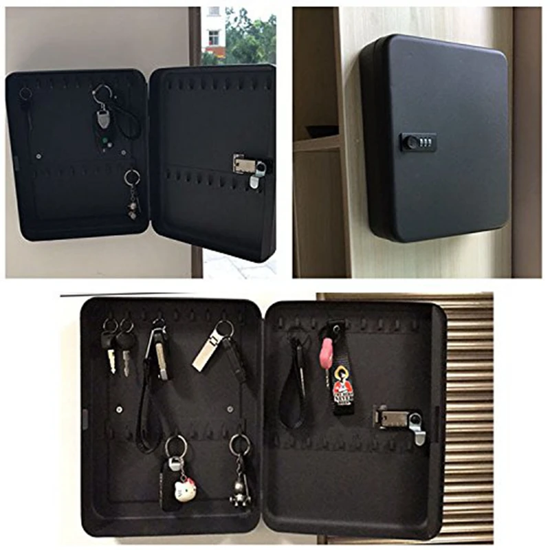 Wall Mounted Key Cabinet Password Lock Security Keybox Storage Box Contains 36 key card For Company Home Office Hanging Car Key