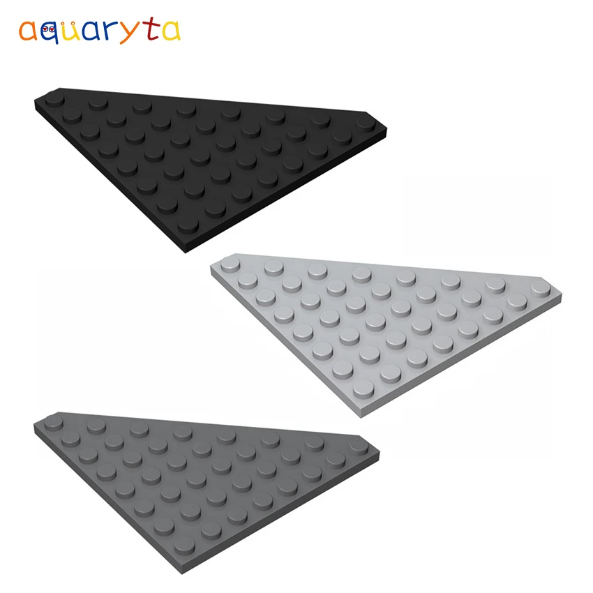 Aquaryta 10pcs Plate Wedge 8x8 Cut Corner Building Blocks Parts Compatible 30504 DIY Creative Educational Toy for Teen and Adult