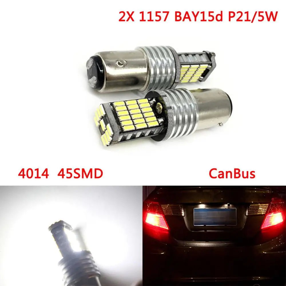 2 x 1157 BAY15d P21/5W 45SMD CanBus No erreur LED Tail Stop ampoules feux stop