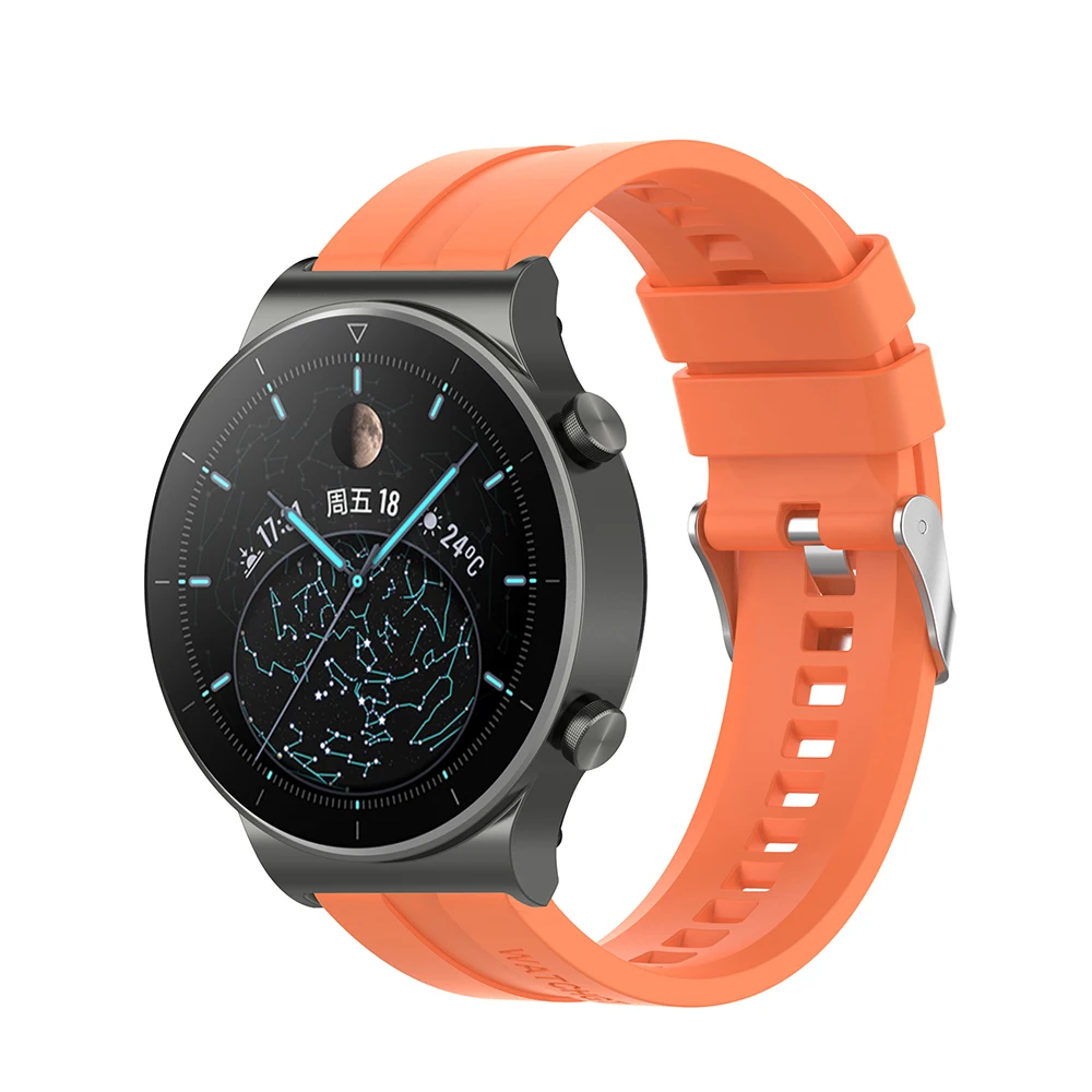 Pulseira de silicone para relógio Huawei, pulseira, GT2 Pro, GT3, Honor Magic 2, 46mm, 22mm