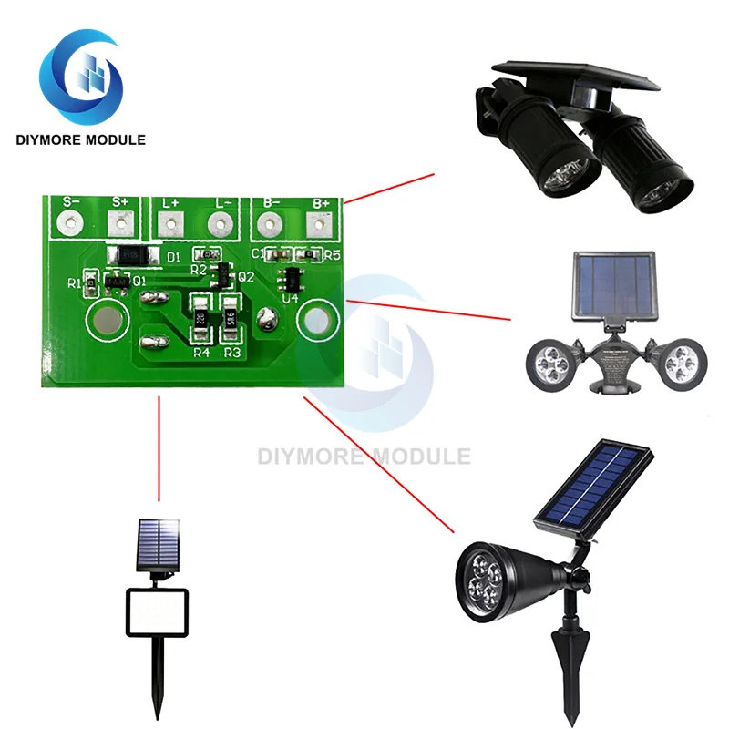 3,7 V 1A Solar Controller LED Laterne Licht Control Schaltung Bord Foto Induktion Solar Lampe Lithium-Batterie Controller Modul
