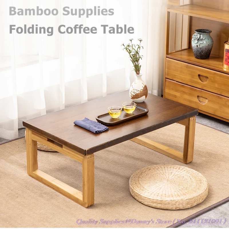 100x55x31cm Coffee Table Bay Window Tea Seat Japanese Tatami Folding Desk Solid Wood High Quality Bamboo Desk Optional60/70/80cm