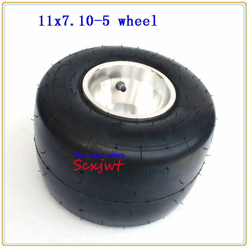 DIY rear Wheel GO KART KARTING ATV UTV Buggy Quad Rear wheel 11X7.10-5 tubeless tyre Vacuum Tire with aluminum rim 5 inch