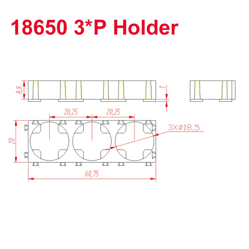 18650 حامل 2P 3P يمكن لصق 1S2P 1S3P 2S1P 3S1P 18650 18500 18450 18400 قوس خلية ل DIY LiFePO4 بطارية أيون الليثيوم حزمة