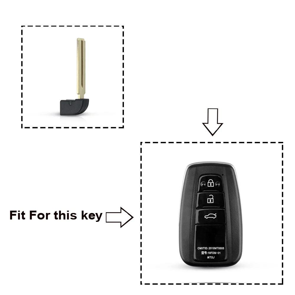 Dandkey Small Key For Toyota Prius Highlander RAV4 Camry 2016 Smart Blank Remote Insert Car Key HYQ14FBC HYQ14FBE Emergency Key