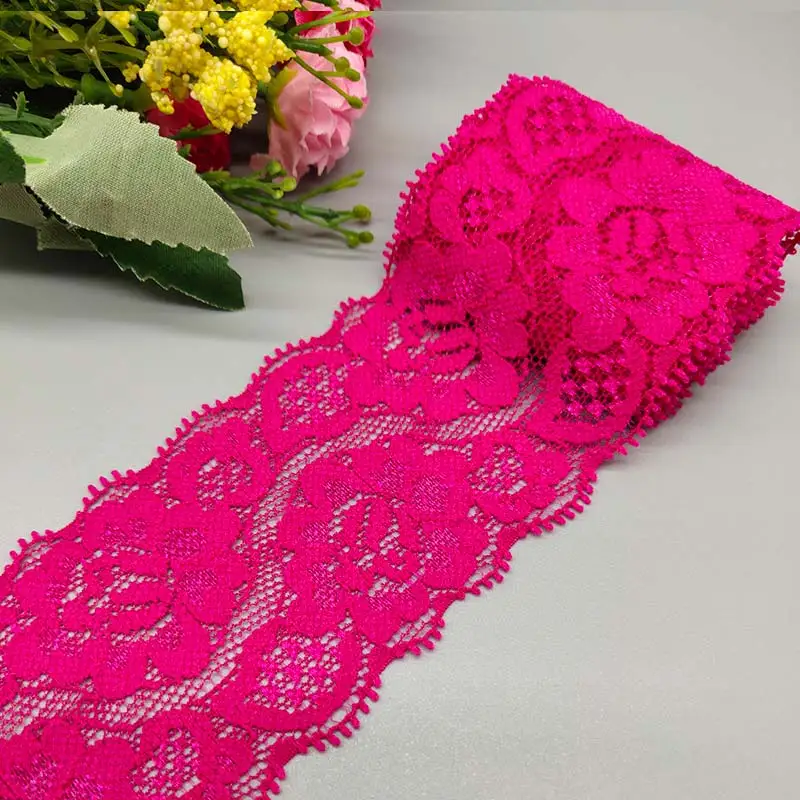 New 1Yard Elastic Lace Fabric Ribbon 6CM Wide Lace Trim Ribbon Diy Craft Fabric  African Fabrics Stretch underwearAccessories