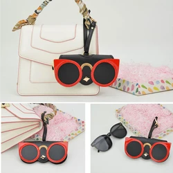 2025 lindo dibujo animado encantador Animal gafas de sol caso mujeres PU cuero suave piña estrella almacenamiento portátil protección gafas bolsa